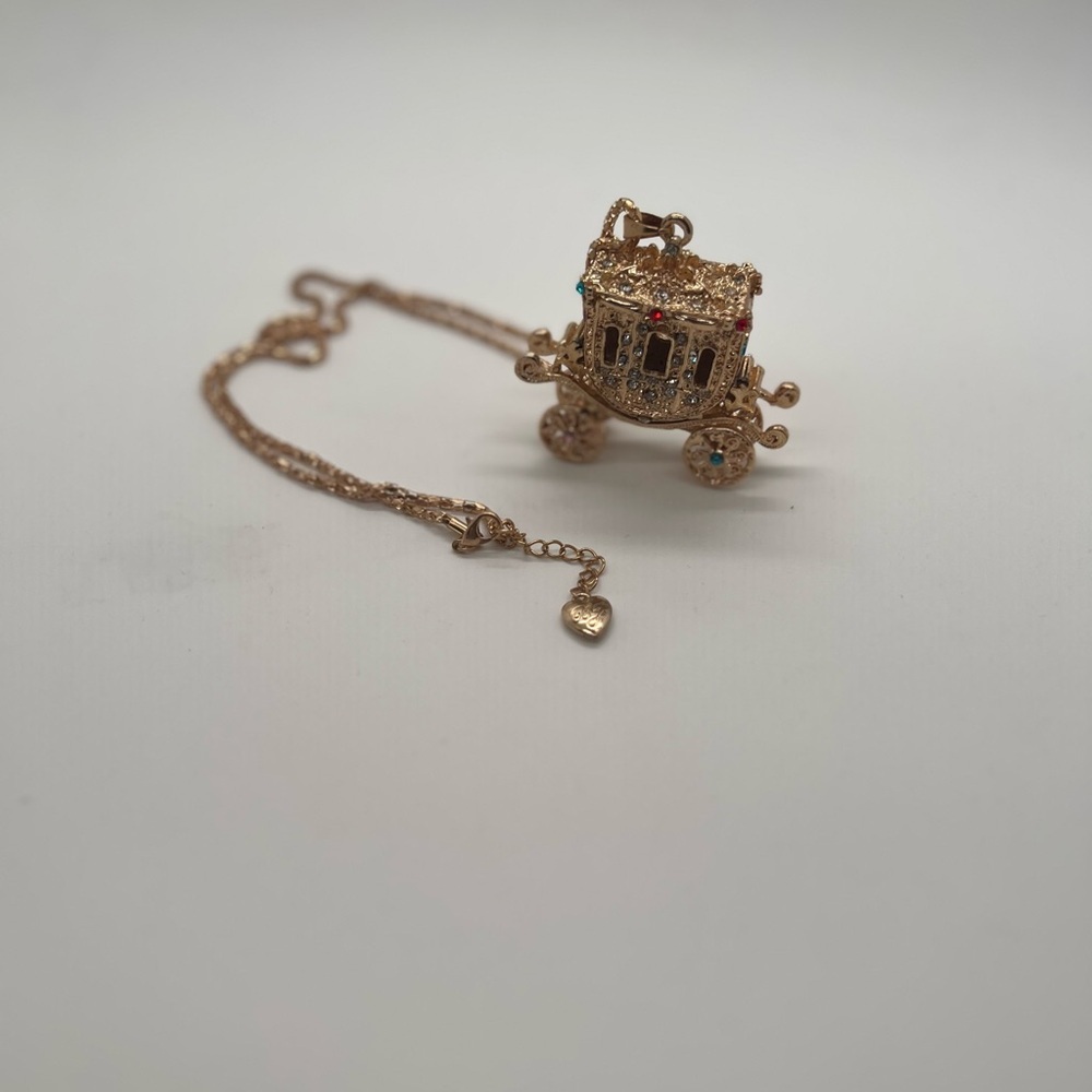 Betsey Johnson Gold Carriage Necklace
